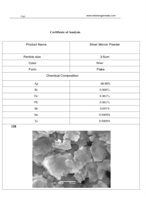 Metaal Zilveren Poeder 3-5 µm / 4800-2500 Mesh / ultrafijne deeltjes van geleidende Ag 99,99% zilver - Afbeelding 5